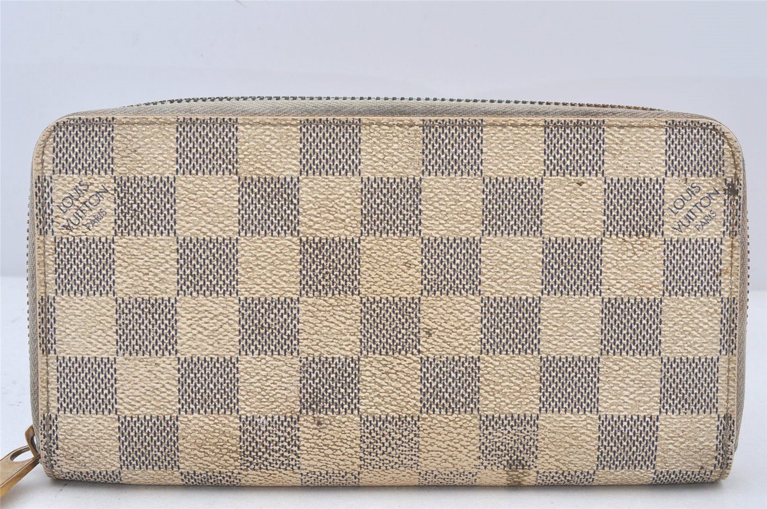 Authentic Louis Vuitton Damier Azur Zippy Wallet Long Purse N60019 LV 6498K