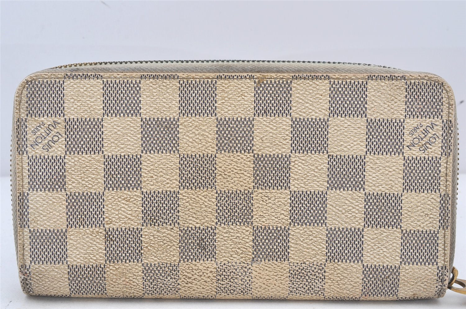 Authentic Louis Vuitton Damier Azur Zippy Wallet Long Purse N60019 LV 6498K