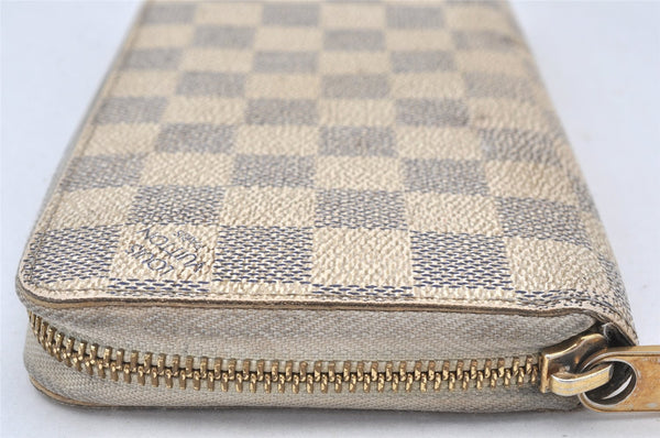 Authentic Louis Vuitton Damier Azur Zippy Wallet Long Purse N60019 LV 6498K