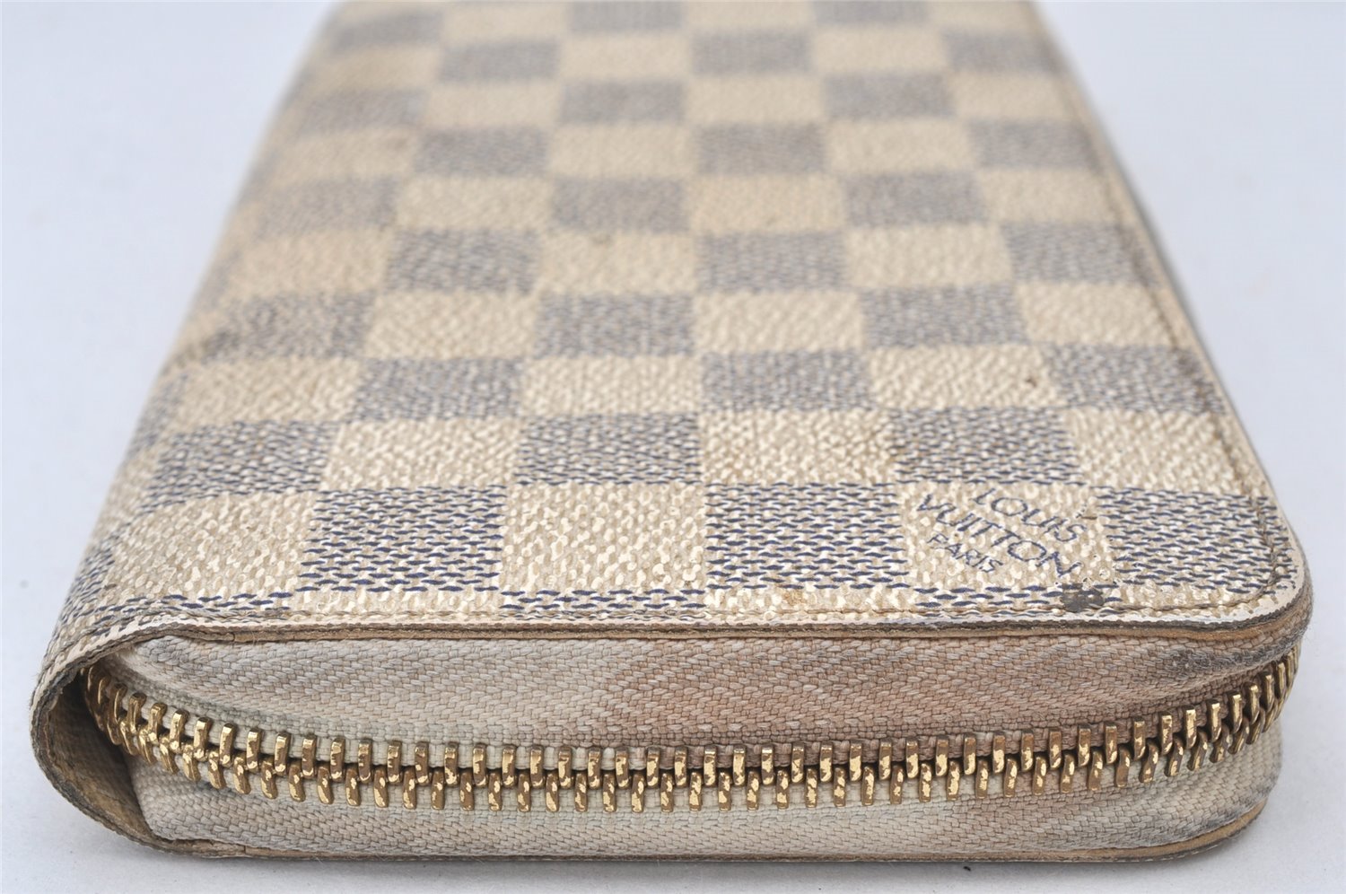 Authentic Louis Vuitton Damier Azur Zippy Wallet Long Purse N60019 LV 6498K