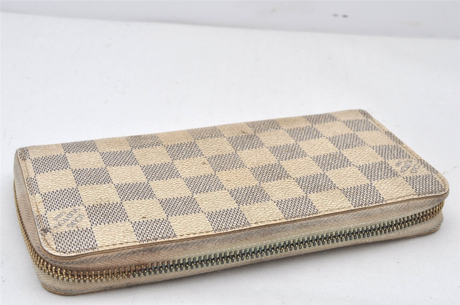 Authentic Louis Vuitton Damier Azur Zippy Wallet Long Purse N60019 LV 6498K