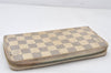 Authentic Louis Vuitton Damier Azur Zippy Wallet Long Purse N60019 LV 6498K