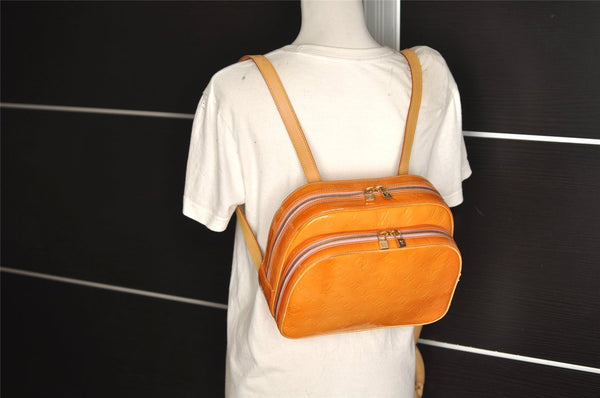 Authentic Louis Vuitton Vernis Murray Backpack Orange M91039 LV 6499J