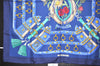 Authentic HERMES Carre 90 Scarf "aux champs" Silk Navy 6499K