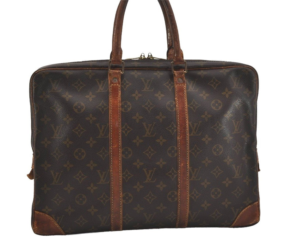 Authentic Louis Vuitton Monogram Porte Documents Voyage M53361 Briefcase 6500J