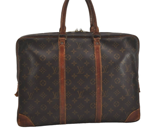 Authentic Louis Vuitton Monogram Porte Documents Voyage M53361 Briefcase 6500J