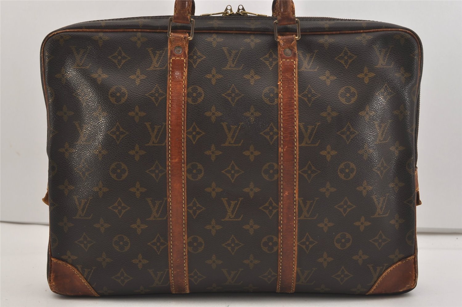Authentic Louis Vuitton Monogram Porte Documents Voyage M53361 Briefcase 6500J