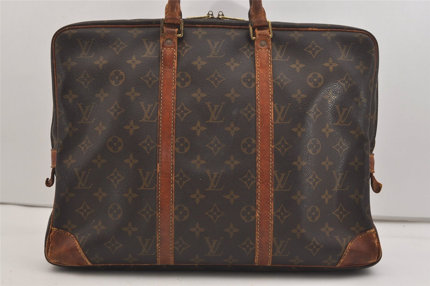 Authentic Louis Vuitton Monogram Porte Documents Voyage M53361 Briefcase 6500J