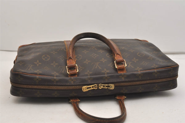 Authentic Louis Vuitton Monogram Porte Documents Voyage M53361 Briefcase 6500J