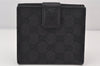 Authentic GUCCI Eclipse Bifold Wallet Purse GG Canvas Leather 120932 Black 6501K