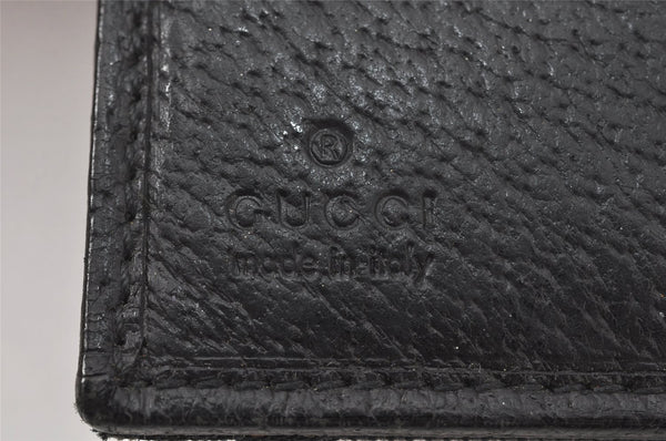 Authentic GUCCI Eclipse Bifold Wallet Purse GG Canvas Leather 120932 Black 6501K