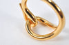 Authentic HERMES Scarf Ring Jumbo Circle Design Gold Tone 6502K