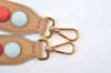 Authentic FENDI Shoulder Strap You Leather 35.8" Beige Red Light Blue 6504K