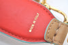 Authentic FENDI Shoulder Strap You Leather 35.8" Beige Red Light Blue 6504K