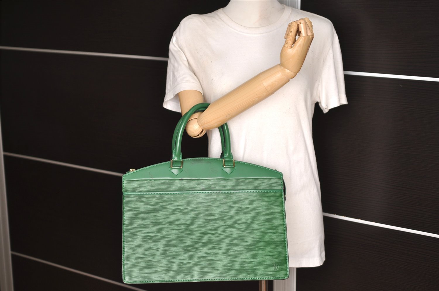 Authentic Louis Vuitton Epi Riviera Hand Bag Green M48184 LV Junk 6505I