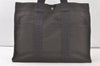 Authentic HERMES Vintage Her Line MM Hand Tote Bag Nylon Gray 6506K