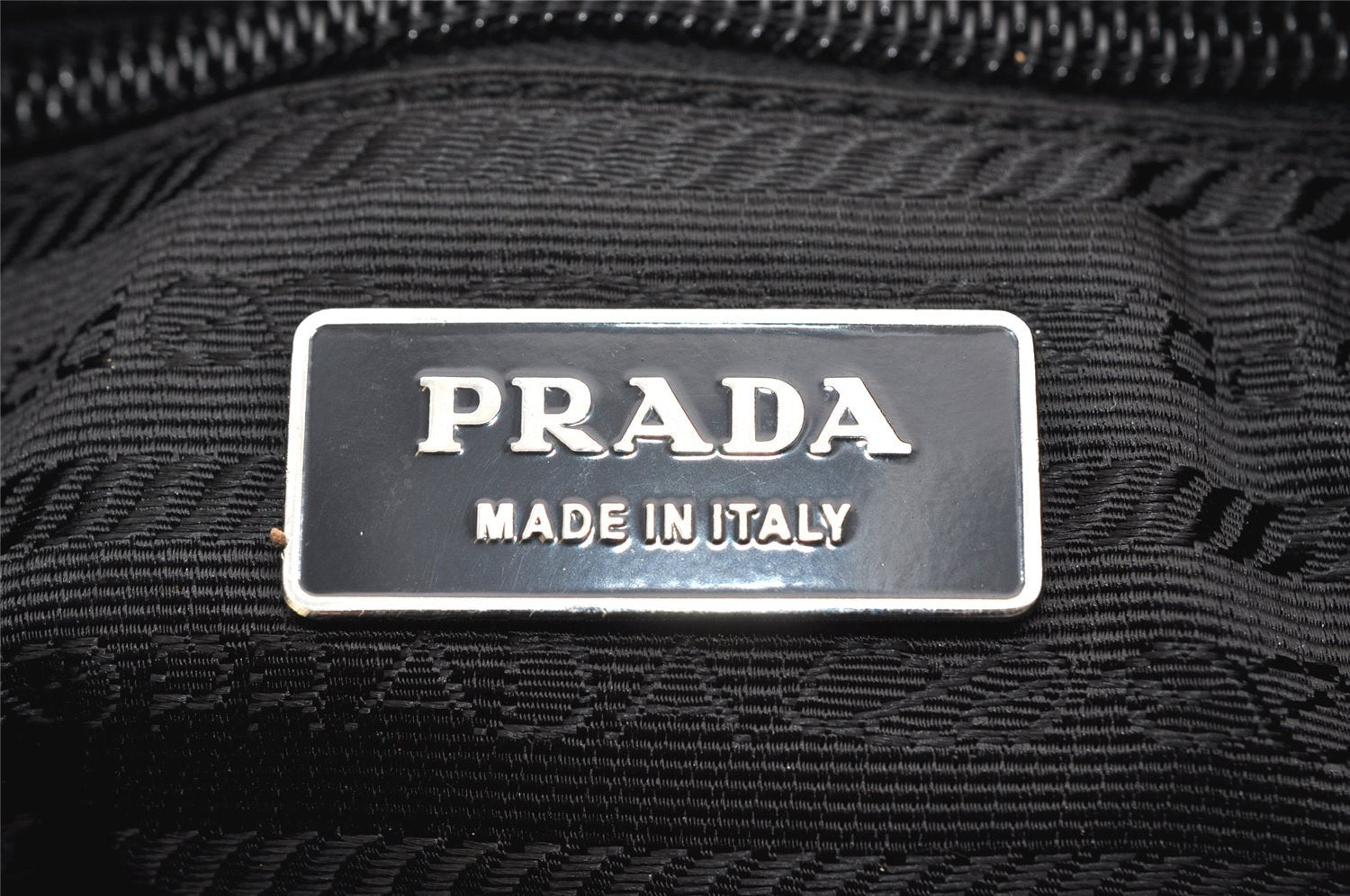 Authentic PRADA Nylon Tessuto Leather Shoulder Cross Body Bag V166 Black 6508K