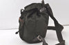 Authentic PRADA Vintage Nylon Tessuto Leather Drawstring Backpack Khaki 6509K