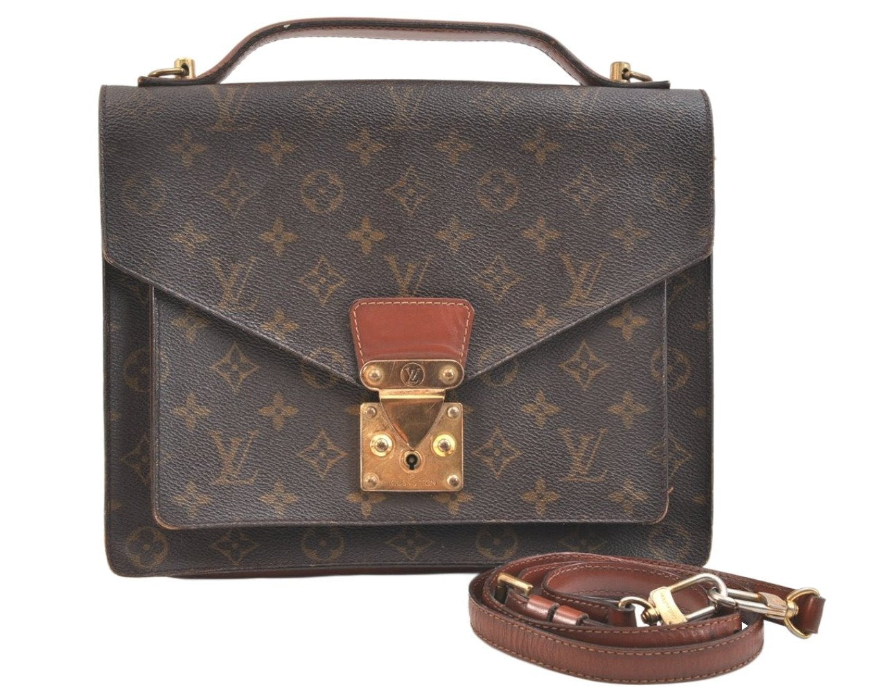 Authentic Louis Vuitton Monogram Monceau 2Way Shoulder Hand Bag M51185 LV 6511K