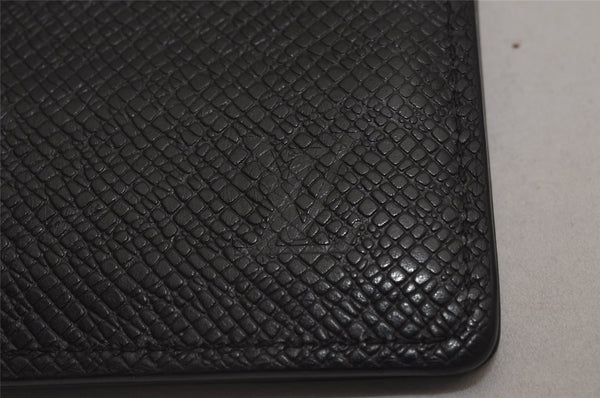 Authentic Louis Vuitton Taiga Portefeuille Pince Card Case Black M62978 LV 6512I