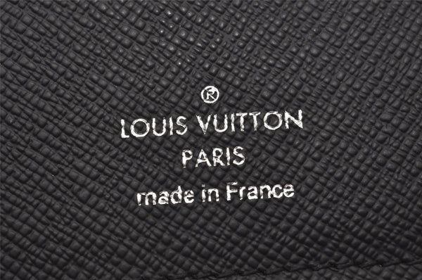 Authentic Louis Vuitton Taiga Portefeuille Pince Card Case Black M62978 LV 6512I