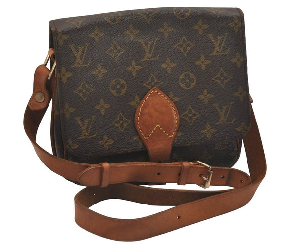 Authentic Louis Vuitton Monogram Cartouchiere MM Shoulder Bag Old Model 6512J