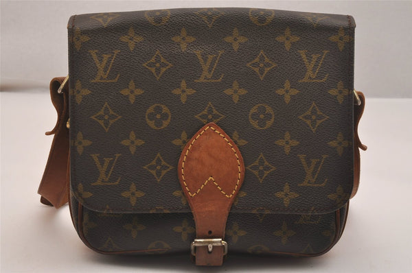 Authentic Louis Vuitton Monogram Cartouchiere MM Shoulder Bag Old Model 6512J