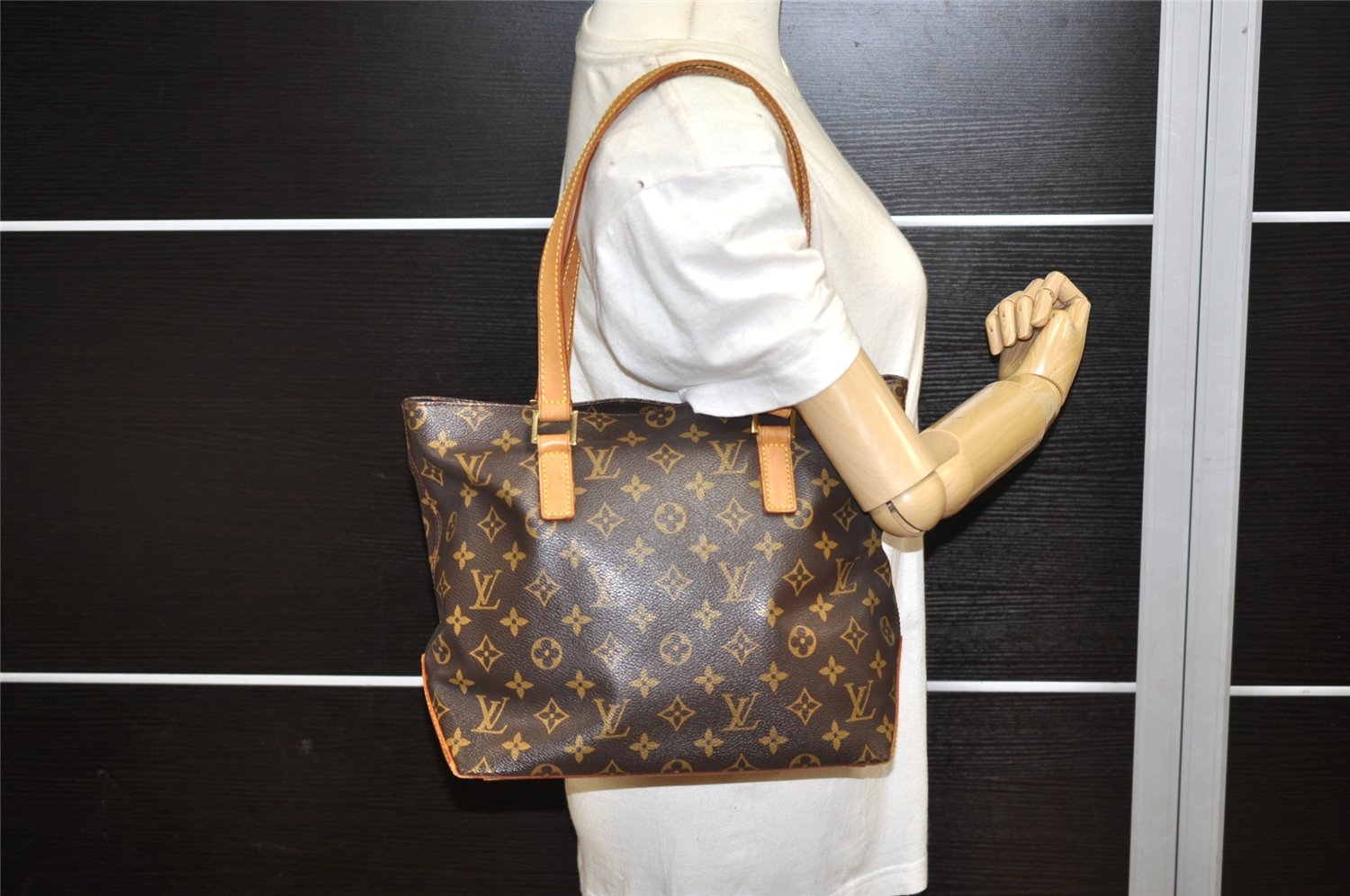 Authentic Louis Vuitton Monogram Cabas Piano Shoulder Tote Bag M51148 Junk 6515K