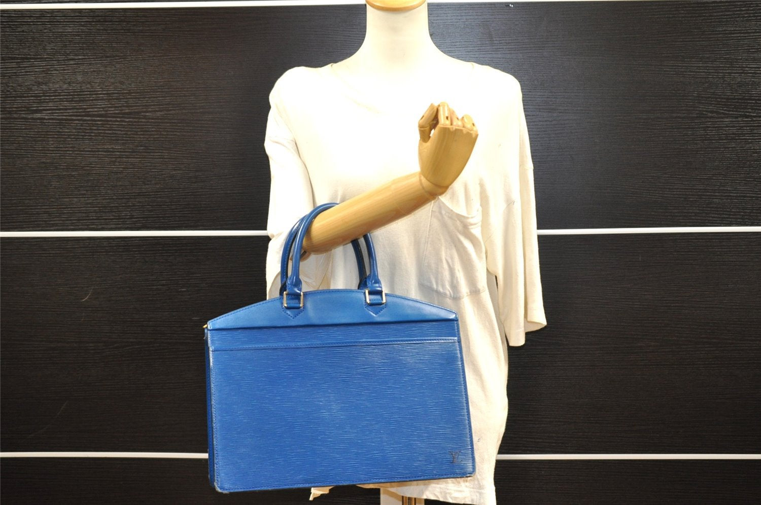 Authentic Louis Vuitton Epi Riviera Hand Bag Blue M48185 LV Junk 6516I