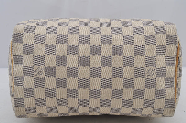 Authentic Louis Vuitton Damier Azur Speedy25 Hand Boston Bag N41534 LV 6516J