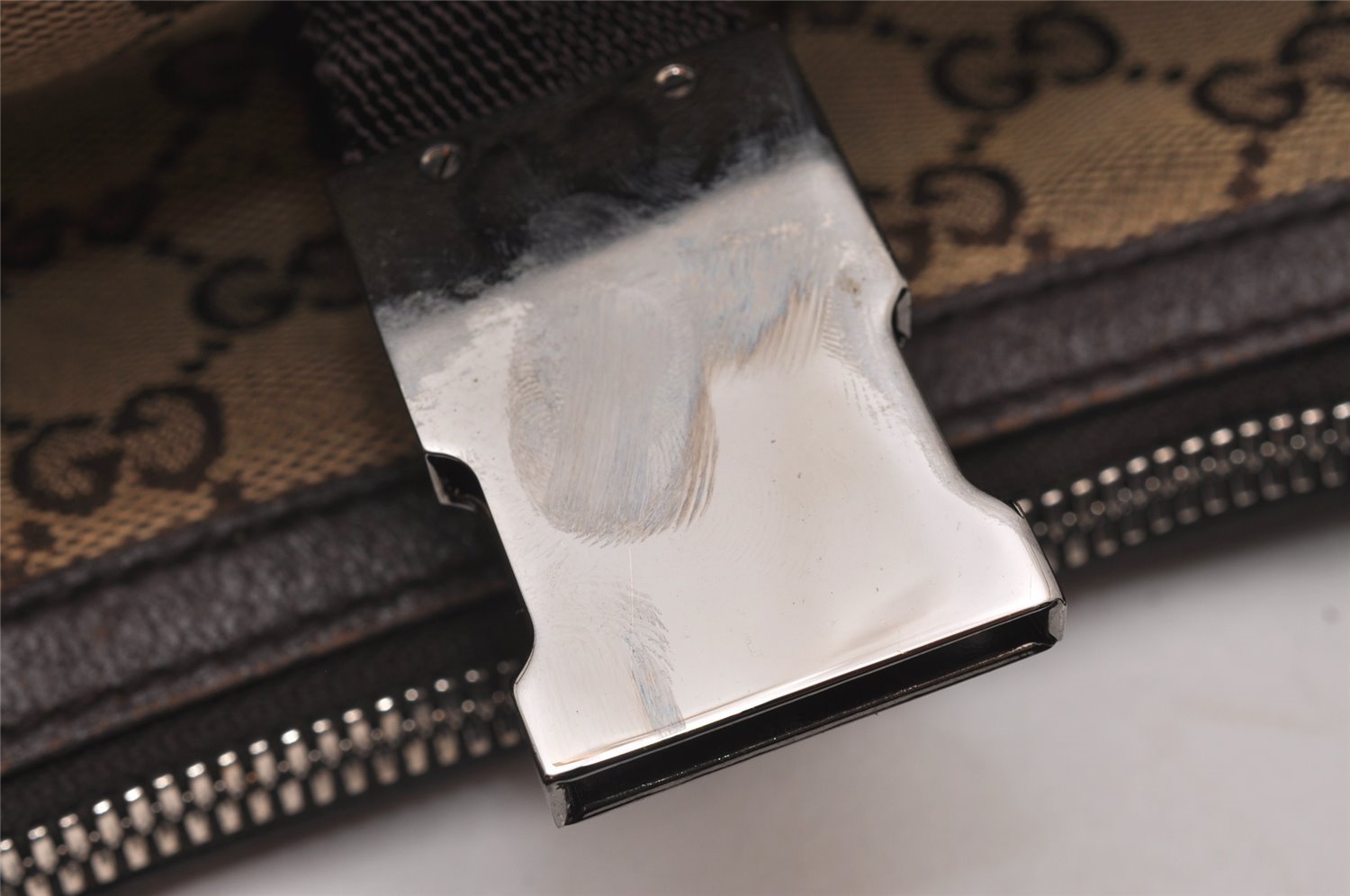 Authentic GUCCI Shoulder Cross Body Bag GG Canvas Leather 131211 Brown 6518I