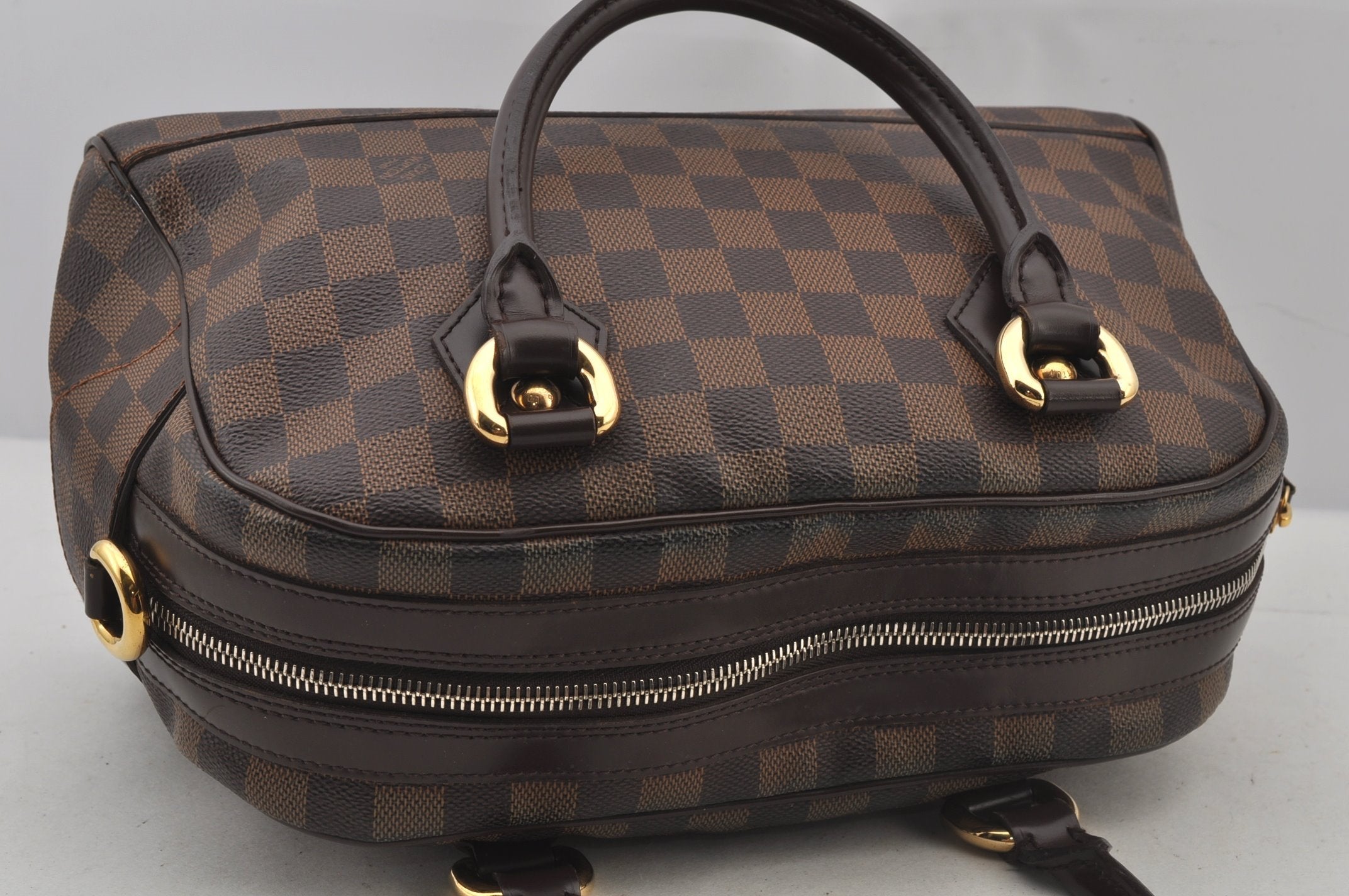 Authentic Louis Vuitton Damier Duomo Hand Boston Bag Purse N60008 LV 6518J
