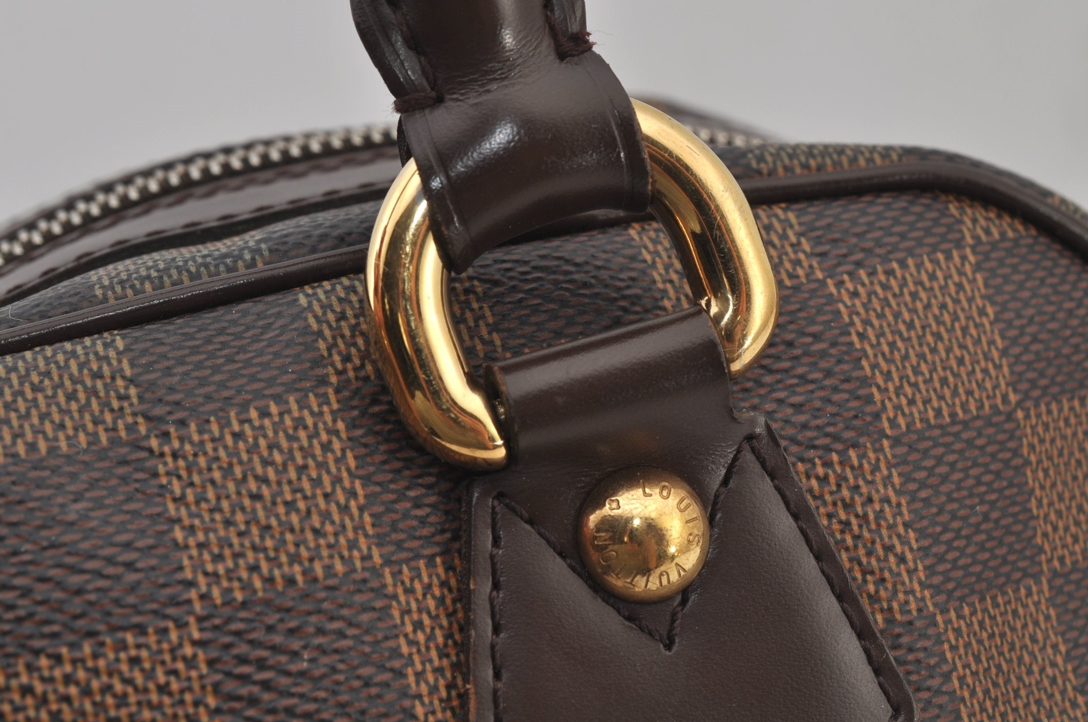 Authentic Louis Vuitton Damier Duomo Hand Boston Bag Purse N60008 LV 6518J