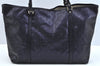 Authentic GUCCI GG Imprime Shoulder Tote Bag GG PVC Leather 197954 Navy 6519I