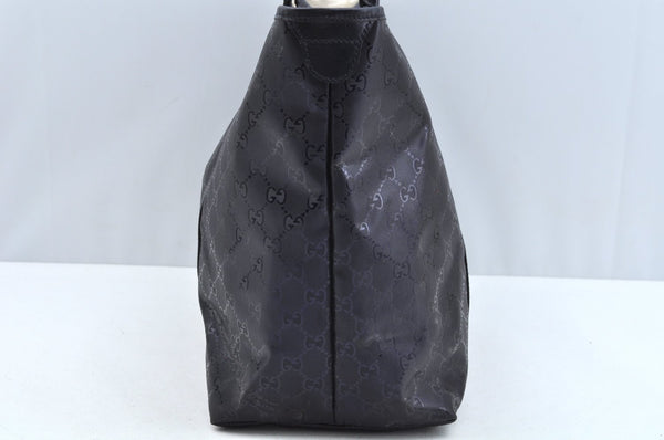 Authentic GUCCI GG Imprime Shoulder Tote Bag GG PVC Leather 197954 Navy 6519I