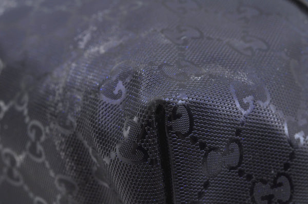 Authentic GUCCI GG Imprime Shoulder Tote Bag GG PVC Leather 197954 Navy 6519I