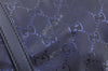 Authentic GUCCI GG Imprime Shoulder Tote Bag GG PVC Leather 197954 Navy 6519I