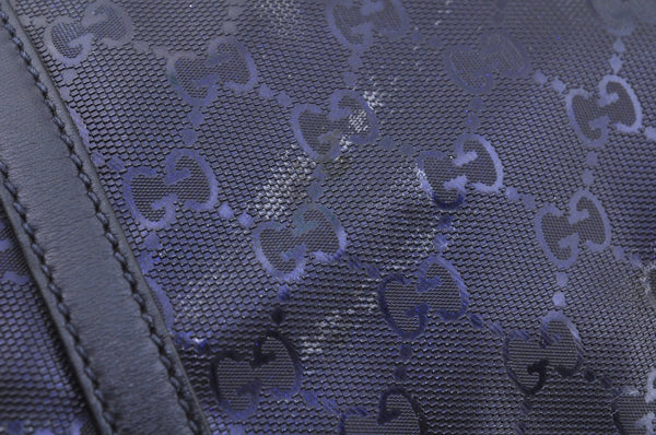 Authentic GUCCI GG Imprime Shoulder Tote Bag GG PVC Leather 197954 Navy 6519I