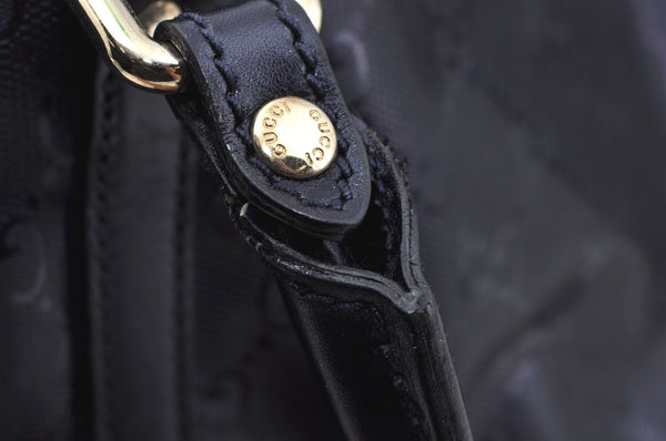 Authentic GUCCI GG Imprime Shoulder Tote Bag GG PVC Leather 197954 Navy 6519I