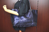 Authentic GUCCI GG Imprime Shoulder Tote Bag GG PVC Leather 197954 Navy 6519I