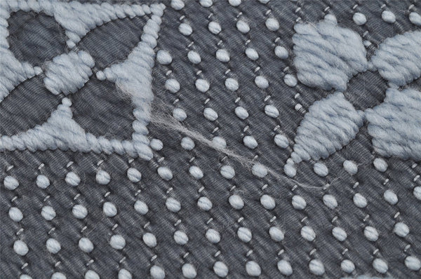 Auth Louis Vuitton Echarpe Logomania Muffler Wool Silk M75702 Light Blue 6521I