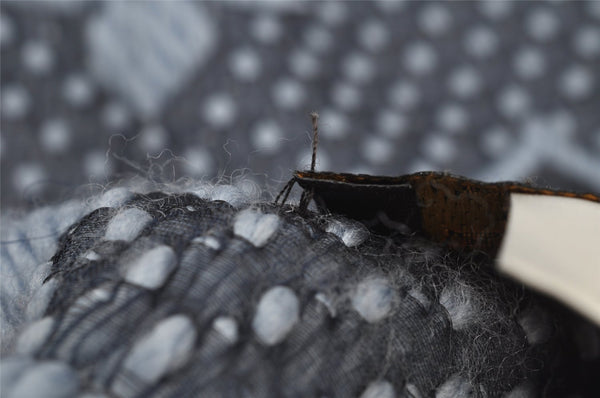 Auth Louis Vuitton Echarpe Logomania Muffler Wool Silk M75702 Light Blue 6521I