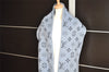 Auth Louis Vuitton Echarpe Logomania Muffler Wool Silk M75702 Light Blue 6521I