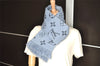Auth Louis Vuitton Echarpe Logomania Muffler Wool Silk M75702 Light Blue 6521I