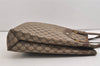 Authentic GUCCI Vintage Shoulder Tote Bag GG PVC Leather Brown 6521J