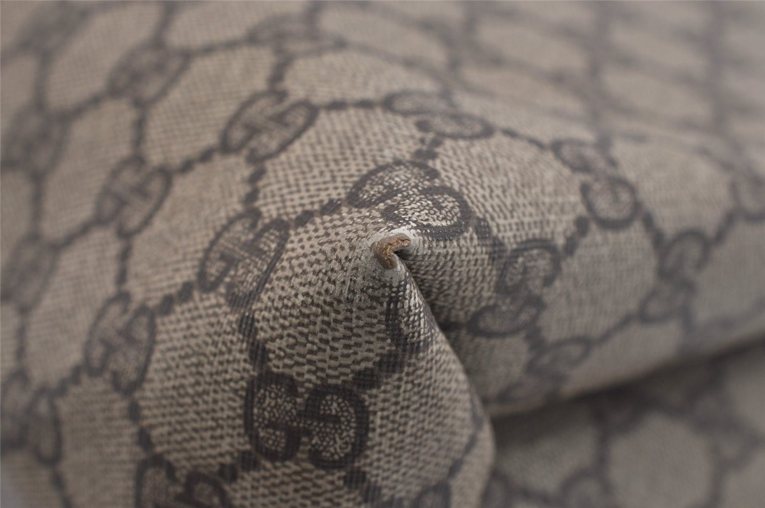 Authentic GUCCI Vintage Shoulder Tote Bag GG PVC Leather Brown 6521J