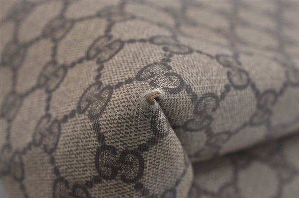 Authentic GUCCI Vintage Shoulder Tote Bag GG PVC Leather Brown 6521J