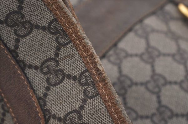 Authentic GUCCI Vintage Shoulder Tote Bag GG PVC Leather Brown 6521J