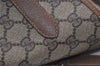 Authentic GUCCI Vintage Shoulder Tote Bag GG PVC Leather Brown 6521J