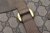 Authentic GUCCI Vintage Shoulder Tote Bag GG PVC Leather Brown 6521J